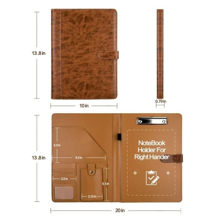 Brown A4 PU Leather Presentation Folder Brown A4 PU Leather Presentation Folder