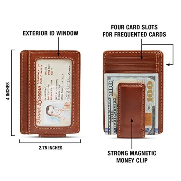 Genuine Leather Wallet Clip