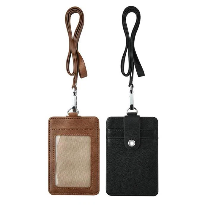 Leather ID Holder With Lanyard
