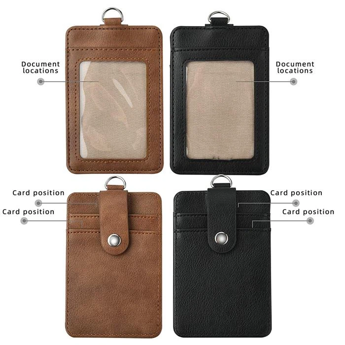 Leather ID Holder With Lanyard